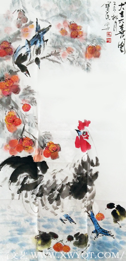 吴宝民作品 《大吉大喜 》138cmx68 cm